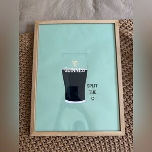 Guinness Pint Art with Black and Gold Accents